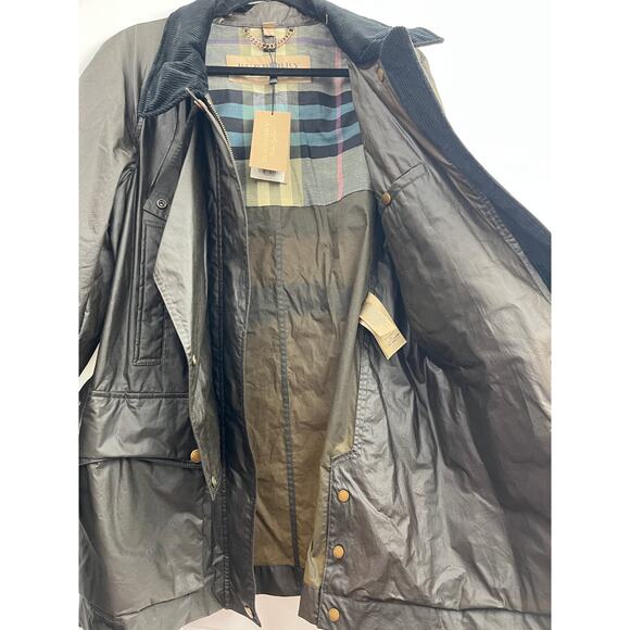 $1,395 Burberry Calver Hall Coat Dark Olive Coat w/ Black Puffy Jacket 8 US NWT - Picture 16 of 16